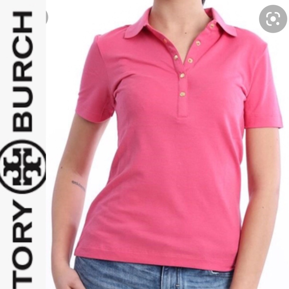 TORY BURCH Pink Cotton Polo Shirt